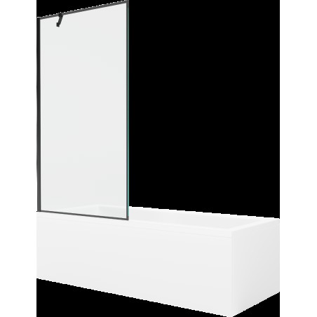 Mexen Cubik 150 x 70 cm téglalap alakú kád burkolattal és 1 szárnyas kádparavánnal 90 cm, Fekete minta - 550315070X9509007070