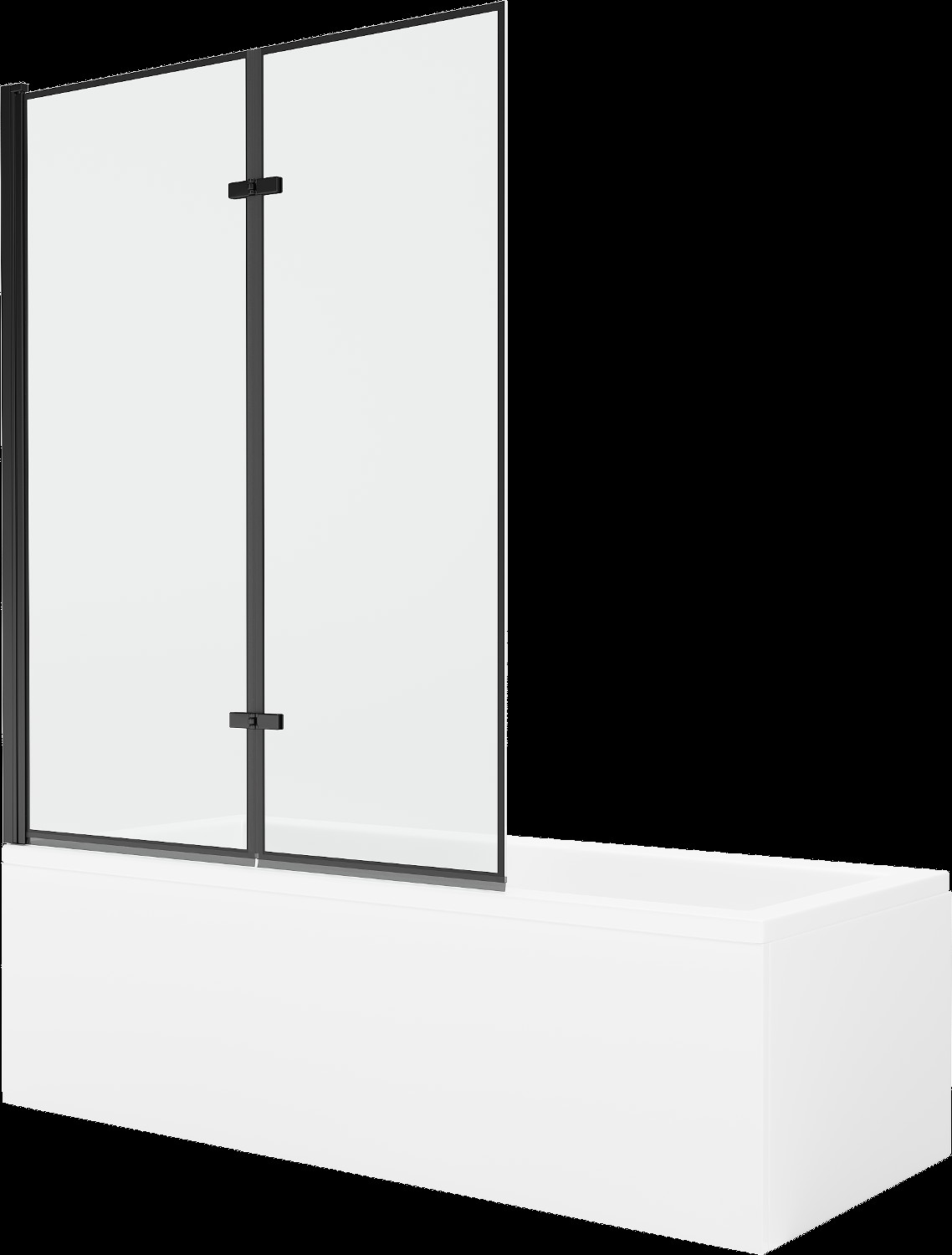 Mexen Cubik 170 x 70 cm téglalap alakú kád burkolattal és 2 szárnyas kádparavánnal 120 cm, Fekete minta - 550317070X9212027070