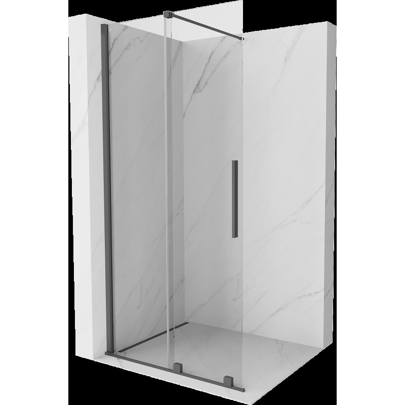 Mexen Velar Walk-in zuhanyzófal 85 x 200 cm, átlátszó 8 mm, gun gray csiszolt