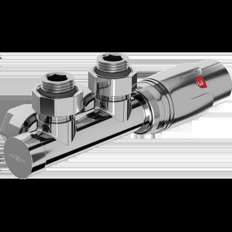 Mexen G00 termosztatikus sarok készlet, Duplex, DN50, króm - W907-900-01