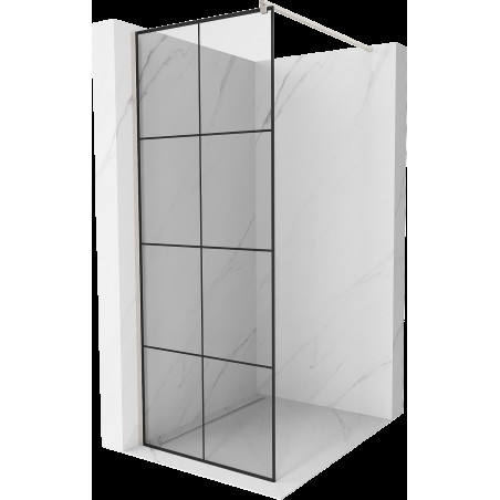 Mexen Kioto Walk-in zuhanyfal 80 x 200 cm, fekete minta 8 mm, fényezett nikkel - 800-080-101-97-77