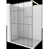 Mexen Kioto Walk-in zuhanyfal 100 x 200 cm, fekete mintával 8 mm, arany kefe - 800-100-101-55-78