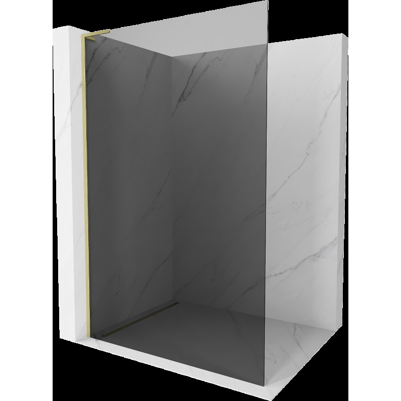 Mexen Kioto L Walk-in zuhanyfal 70 x 200 cm, grafit, arany kefe - 800-070-103-55-40