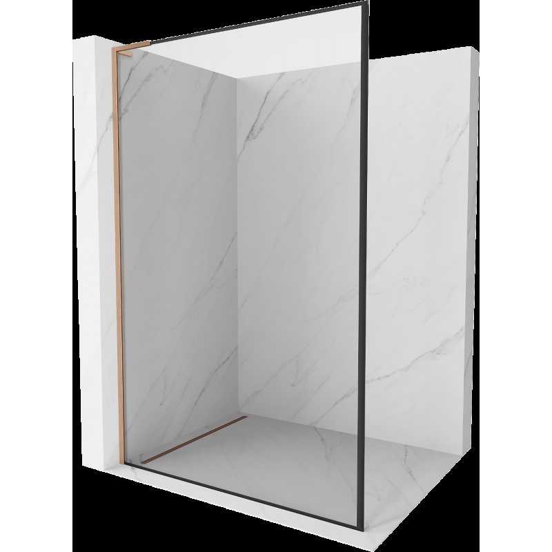 Mexen Kioto L Walk-in zuhanyfal 110 x 200 cm, fekete mintás, kefélt réz - 800-110-103-65-70