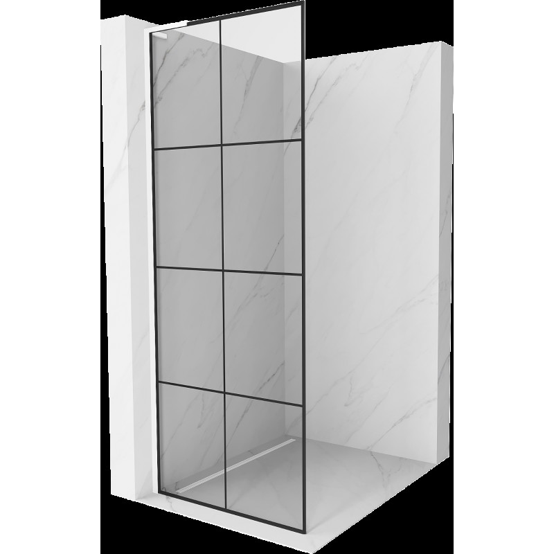 Mexen Kioto L Walk-in zuhanyfal 70 x 200 cm, fekete minta, fehér - 800-070-103-20-77