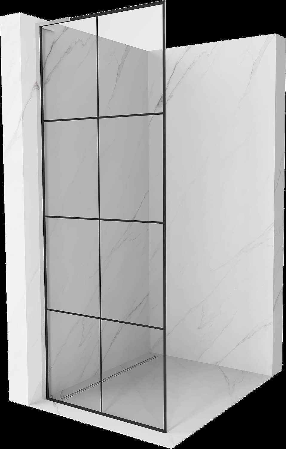 Mexen Kioto L Walk-in zuhanyfal 70 x 200 cm, fekete minta, króm - 800-070-103-01-77