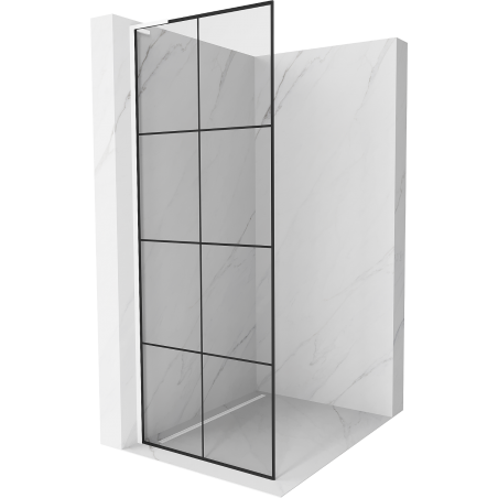 Mexen Kioto L Walk-in zuhanyfal 80 x 200 cm, fekete minta, fehér - 800-080-103-20-77