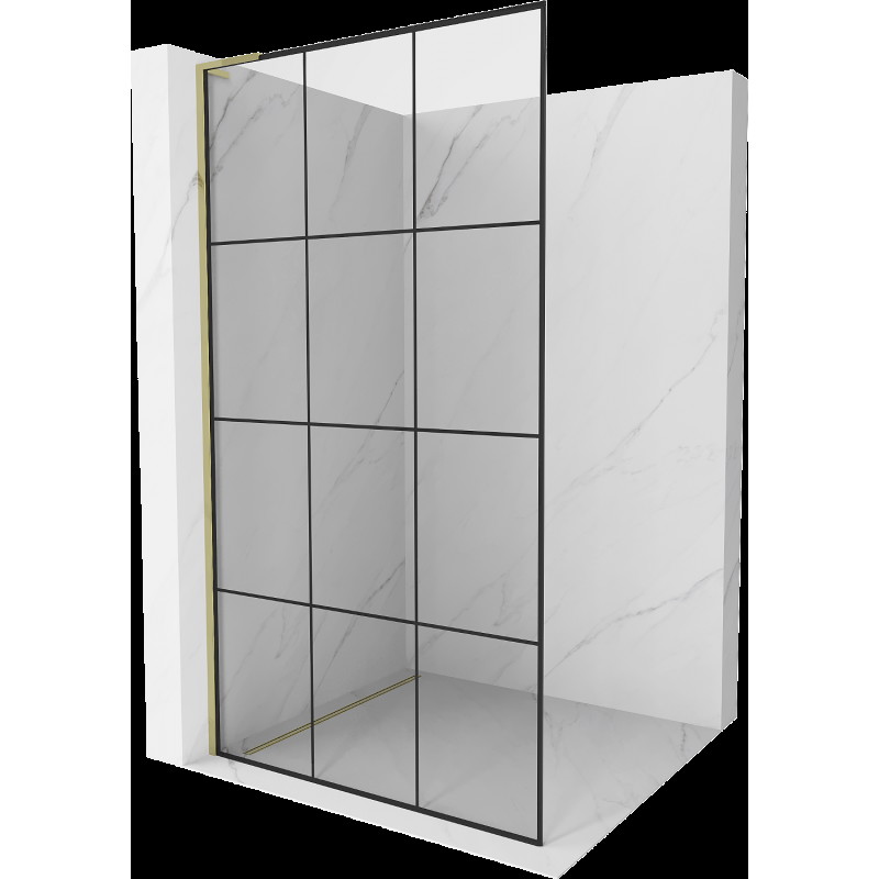 Mexen Kioto L Walk-in zuhanyfal 120 x 200 cm, fekete minta, arany - 800-120-103-50-77