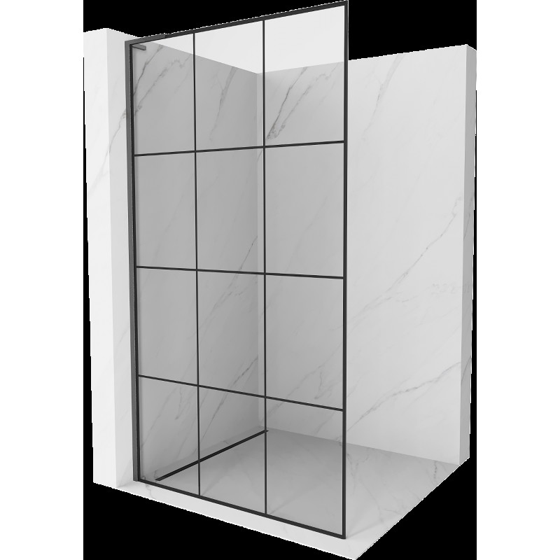 Mexen Kioto L Walk-in zuhanyfal 120 x 200 cm, fekete minta, gun gray kefélt - 800-120-103-66-77