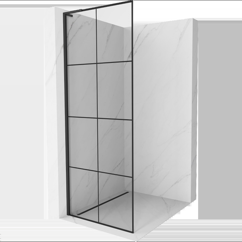 Mexen Kioto L Walk-in zuhanyfal 70 x 200 cm, fekete mintás, fekete - 800-070-103-70-77