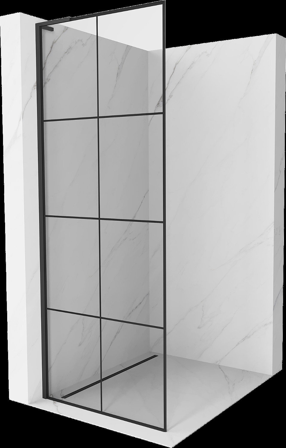 Mexen Kioto L Walk-in zuhanyfal 70 x 200 cm, fekete mintás, fekete - 800-070-103-70-77