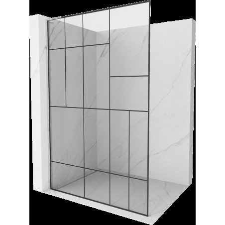 Mexen Kioto L Walk-in zuhanyfal 80 x 200 cm, fekete minta, króm - 800-080-103-01-78