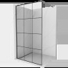 Mexen Kioto Walk-in zuhanyfal 110 x 200 cm, fekete minta 8 mm, gun metal - 800-110-101-95-77