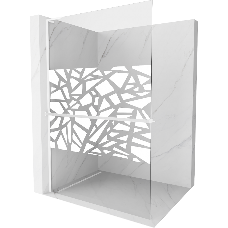 Mexen Kioto+ L walk-in zuhanyfal 70 x 200 cm, fehér minta, fehér - 800-070-123-20-85