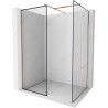 Mexen Kioto Walk-in zuhanyfal 120 x 70 cm, fekete minta, kefélt réz - 800-120-202-65-70-070