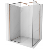 Mexen Kioto Walk-in zuhanyfal 80 x 80 cm, fekete minta, csiszolt réz - 800-080-202-65-70-080