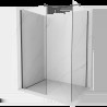 Mexen Kioto Walk-in zuhanyfal 135 x 90 cm, áttetsző, fekete - 800-135-202-70-00-090