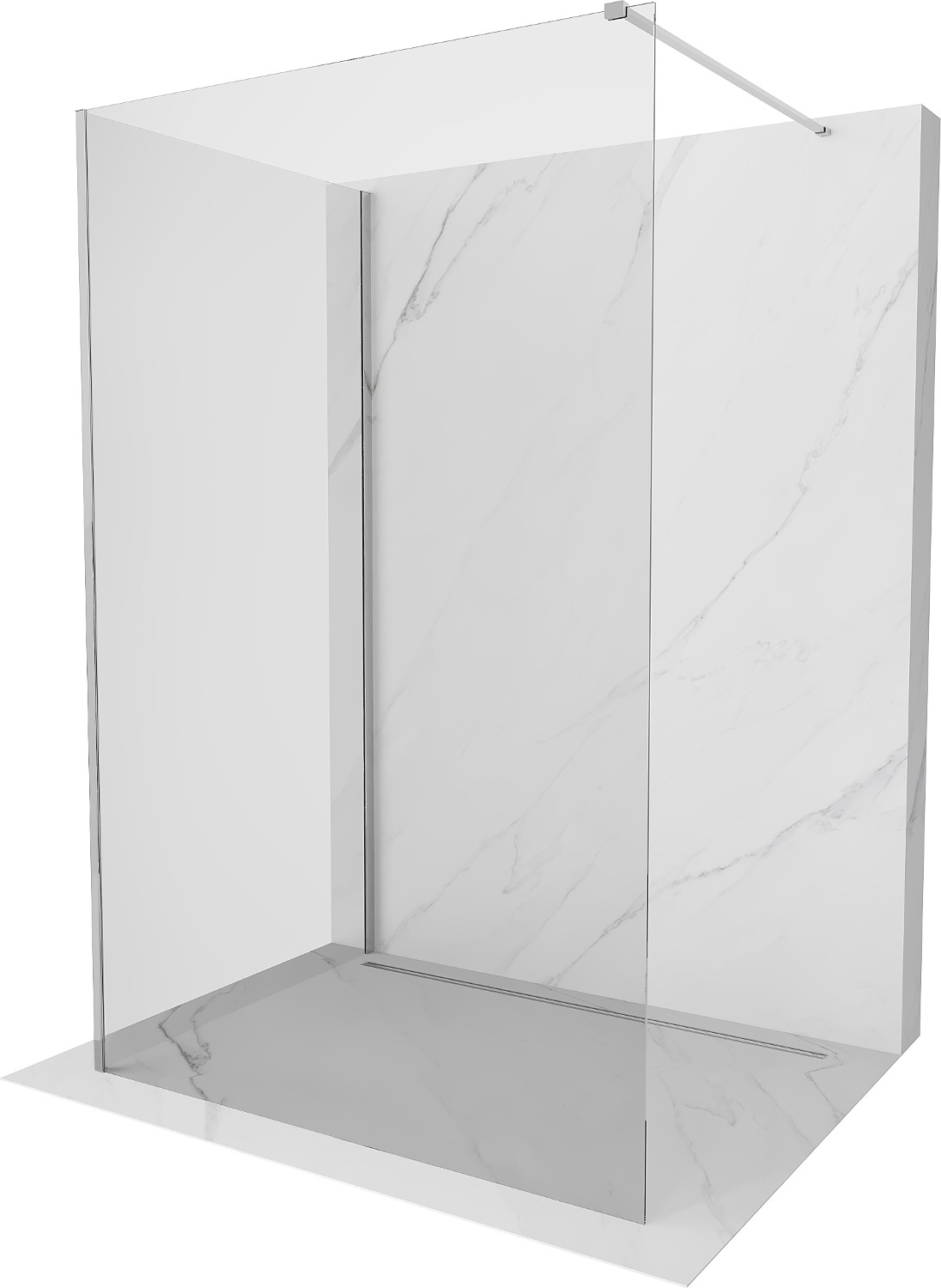 Mexen Kioto Walk-in zuhanyfal 135 x 80 cm, átlátszó, króm - 800-135-212-01-00-080