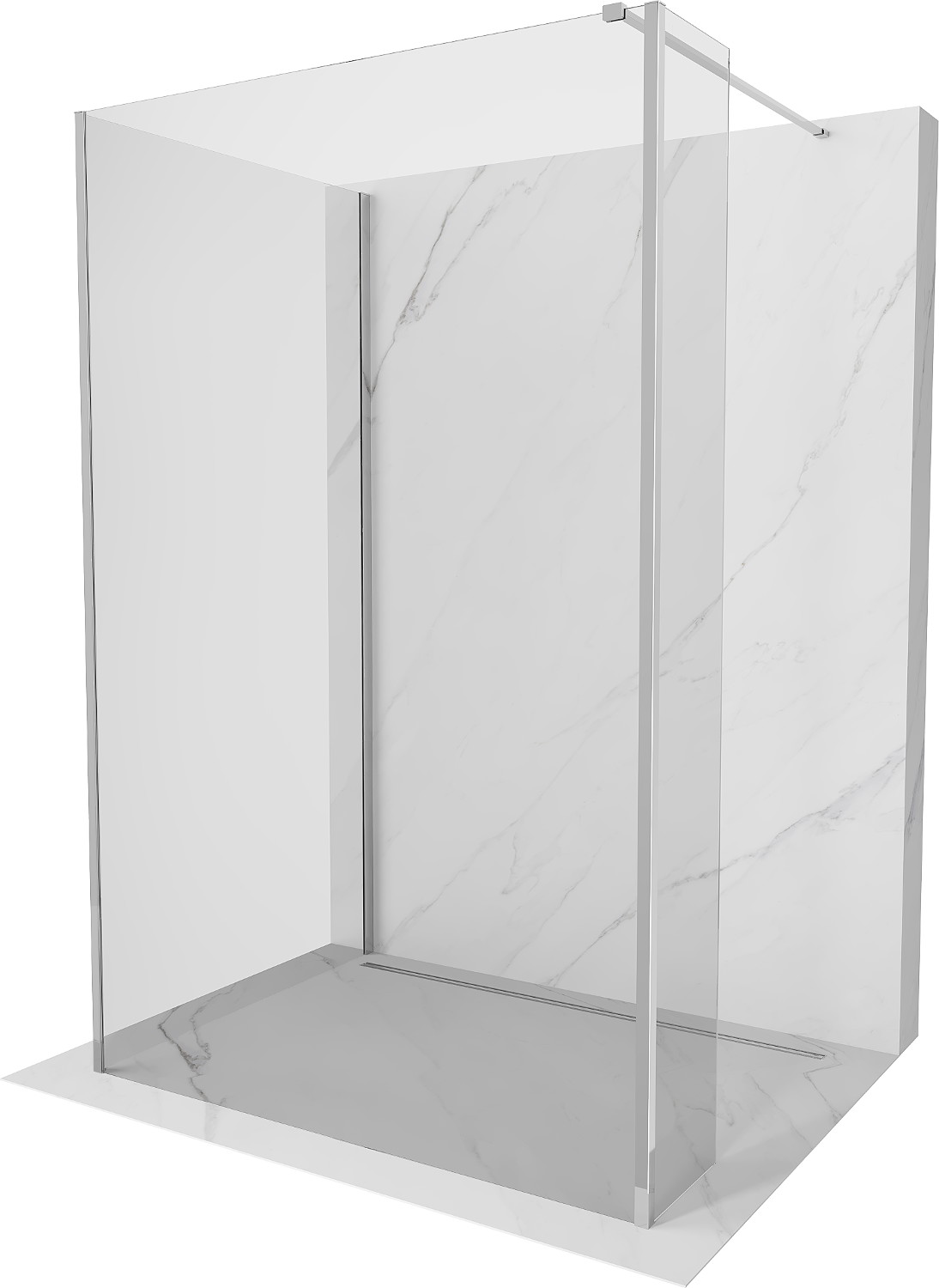 Mexen Kioto Walk-in zuhanyfal 90 x 70 x 30 cm, tiszta, króm - 800-090-070-221-01-00-030