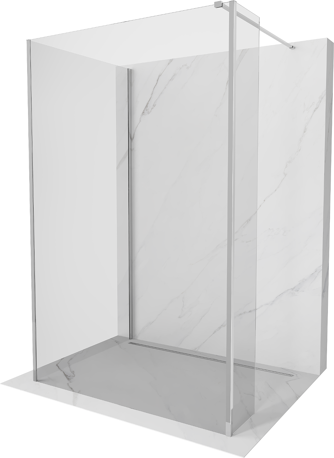 Mexen Kioto Walk-in zuhanyfal 130 x 80 x 30 cm, átlátszó, króm - 800-130-080-221-01-00-030