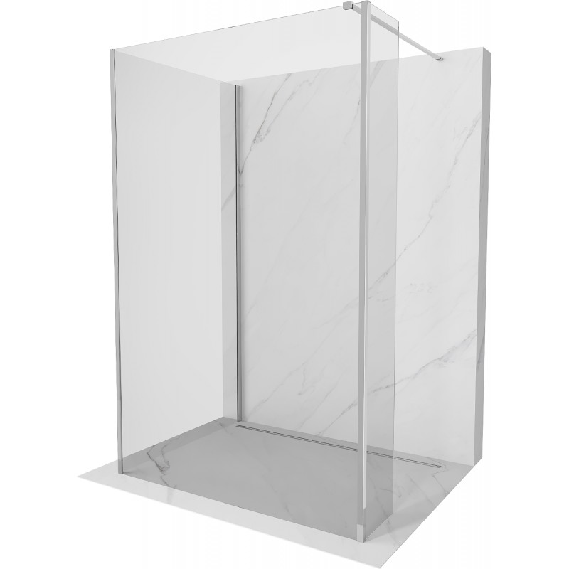 Mexen Kioto Walk-in zuhanyfal 120 x 85 x 40 cm, áttetsző, króm - 800-120-085-221-01-00-040