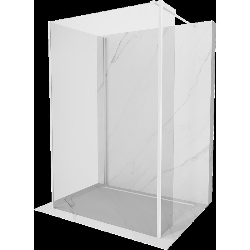 Mexen Kioto Walk-in zuhanyfal 135 x 80 x 30 cm, átlátszó, fehér - 800-135-080-221-20-00-030