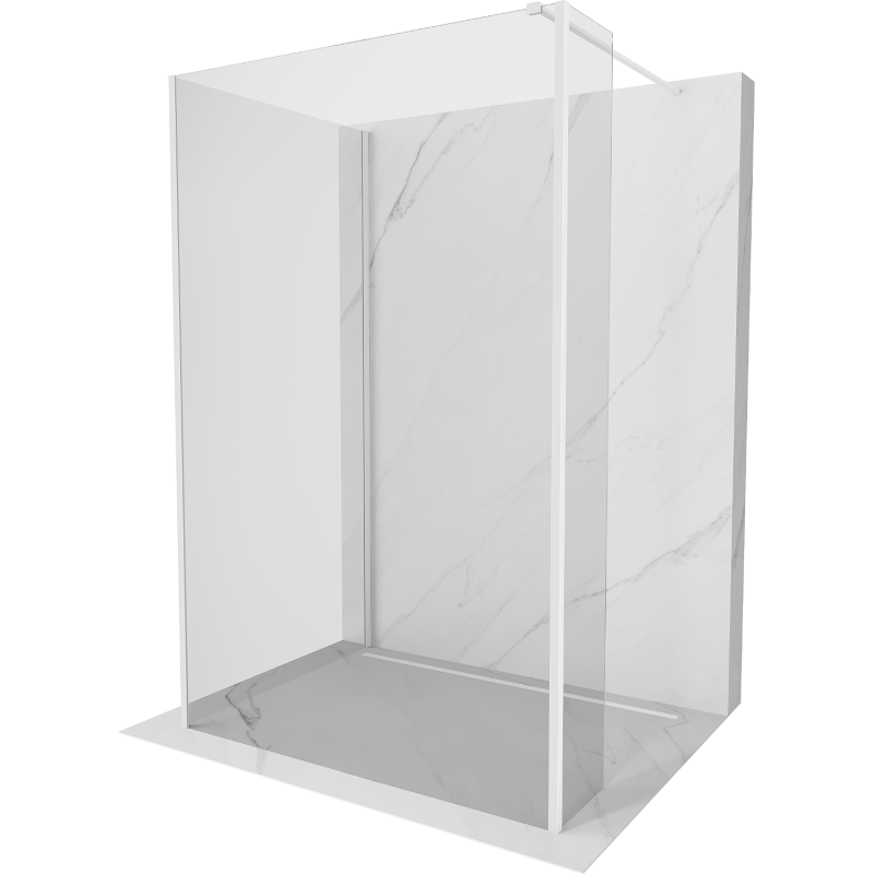 Mexen Kioto Walk-in zuhanyfal 120 x 85 x 30 cm, átlátszó, fehér - 800-120-085-221-20-00-030