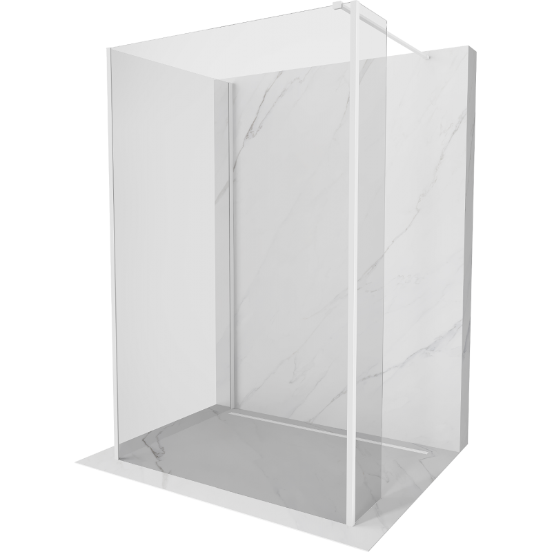 Mexen Kioto Walk-in zuhanyfal 130 x 95 x 30 cm, átlátszó, fehér - 800-130-095-221-20-00-030