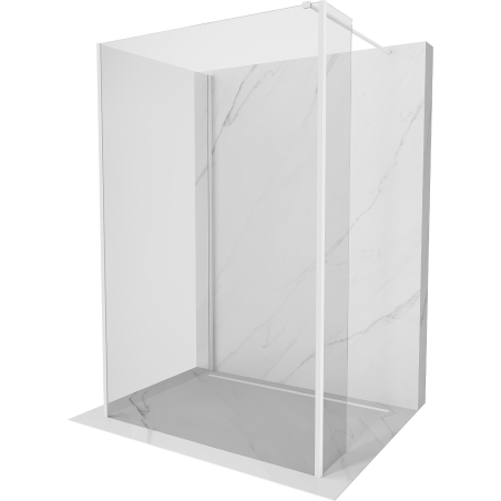 Mexen Kioto Walk-in zuhanyfal 140 x 115 x 30 cm, átlátszó, fehér - 800-140-115-221-20-00-030