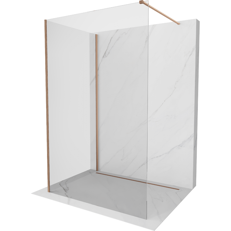 Mexen Kioto Walk-in zuhanyfal 120 x 80 cm, áttetsző, kefélt réz - 800-120-212-65-00-080