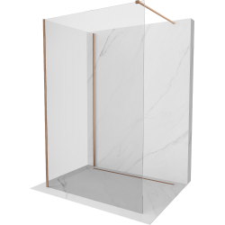 Mexen Kioto Walk-in zuhanyfal 130 x 95 cm, átlátszó, kefélt réz - 800-130-212-65-00-095