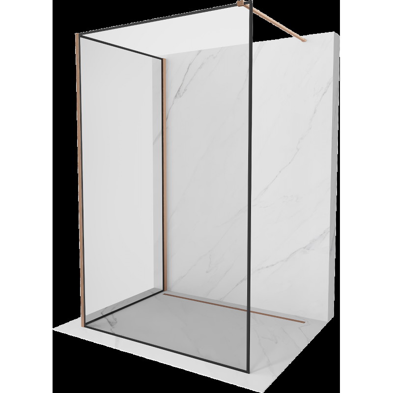 Mexen Kioto Walk-in zuhanyfal 130 x 80 cm, fekete minta, kefélt bronz - 800-130-212-65-70-080