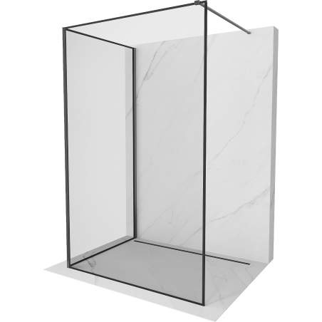 Mexen Kioto Walk-in zuhanyfal 100 x 80 cm, fekete minta, gun gray kefélt - 800-100-212-66-70-080