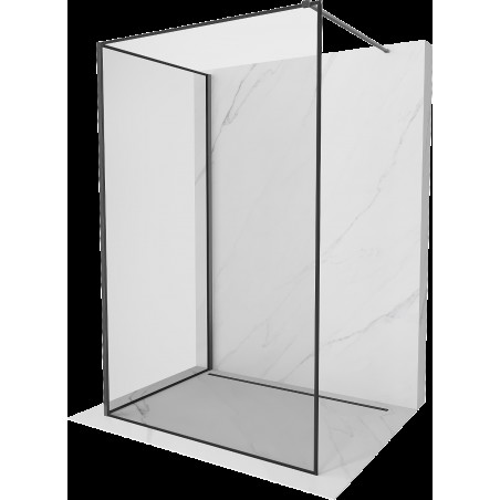 Mexen Kioto Walk-in zuhanyfal 120 x 80 cm, fekete minta, gun gray fémes - 800-120-212-66-70-080