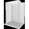 Mexen Kioto Walk-in zuhanyfal 130 x 110 x 30 cm, átlátszó, arany kefélt - 800-130-110-221-55-00-030