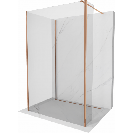 Mexen Kioto Walk-in zuhanyfal 90 x 80 x 30 cm, átlátszó, rózsaarany - 800-090-080-221-60-00-030