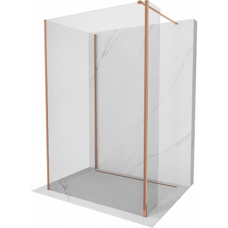 Mexen Kioto Walk-in zuhanyfal 135 x 80 x 30 cm, átlátszó, rózsaarany - 800-135-080-221-60-00-030