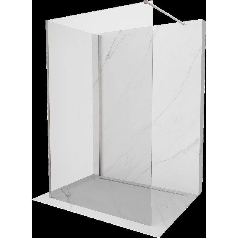 Mexen Kioto Walk-in zuhanyfal 125 x 70 cm, átlátszó, kefélt nikkel - 800-125-212-97-00-070