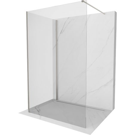 Mexen Kioto Walk-in zuhanyfal 130 x 80 cm, átlátszó, kefélt nikkel - 800-130-212-97-00-080