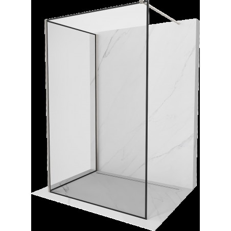 Mexen Kioto Walk-in zuhanyfal 130 x 70 cm, fekete mintázat, szemcsés nikkel - 800-130-212-97-70-070