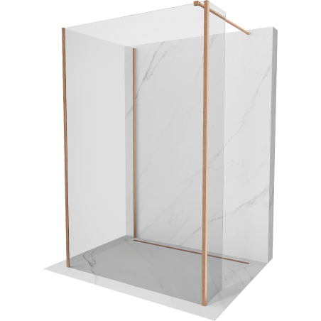 Mexen Kioto Walk-in zuhanyfal 100 x 70 x 30 cm, átlátszó, kefélt réz - 800-100-070-221-65-00-030