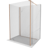 Mexen Kioto Walk-in zuhanyfal 130 x 75 x 30 cm, átlátszó, kefélt réz - 800-130-075-221-65-00-030