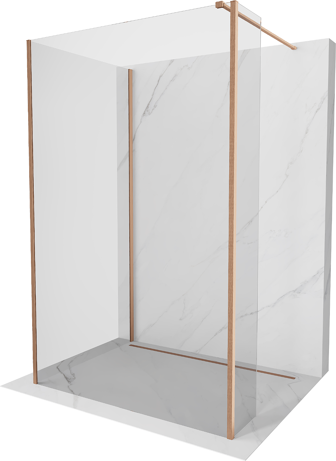 Mexen Kioto Walk-in zuhanyfal 130 x 75 x 40 cm, átlátszó, sötét bronz - 800-130-075-221-65-00-040