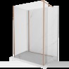 Mexen Kioto Walk-in zuhanyfal 120 x 80 x 40 cm, átlátszó, kefélt réz - 800-120-080-221-65-00-040