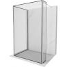 Mexen Kioto zuhanyzófal Walk-in 90 x 80 x 30 cm, fekete mintás, króm - 800-090-080-221-01-70-030