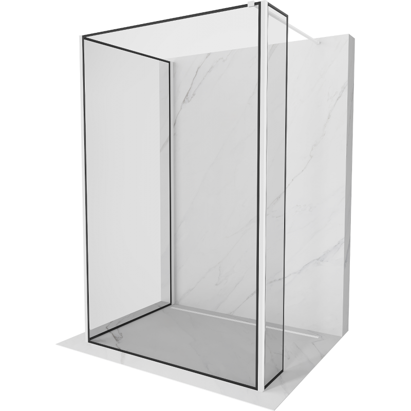 Mexen Kioto Walk-in zuhanyfal 140 x 80 x 30 cm, fekete minta, fehér - 800-140-080-221-20-70-030