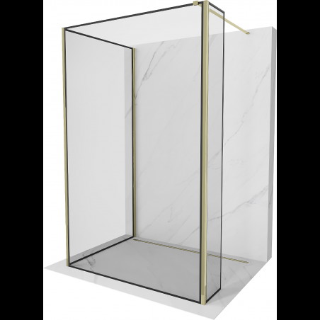 Mexen Kioto Walk-in zuhanyfal 110 x 90 x 30 cm, fekete mintás, arany - 800-110-090-221-50-70-030