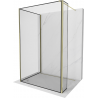 Mexen Kioto Walk-in zuhanyfal 130 x 90 x 30 cm, fekete minta, arany - 800-130-090-221-50-70-030