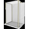 Mexen Kioto Walk-in zuhanyfal 140 x 70 x 30 cm, fekete minta, arany kefélt - 800-140-070-221-55-70-030