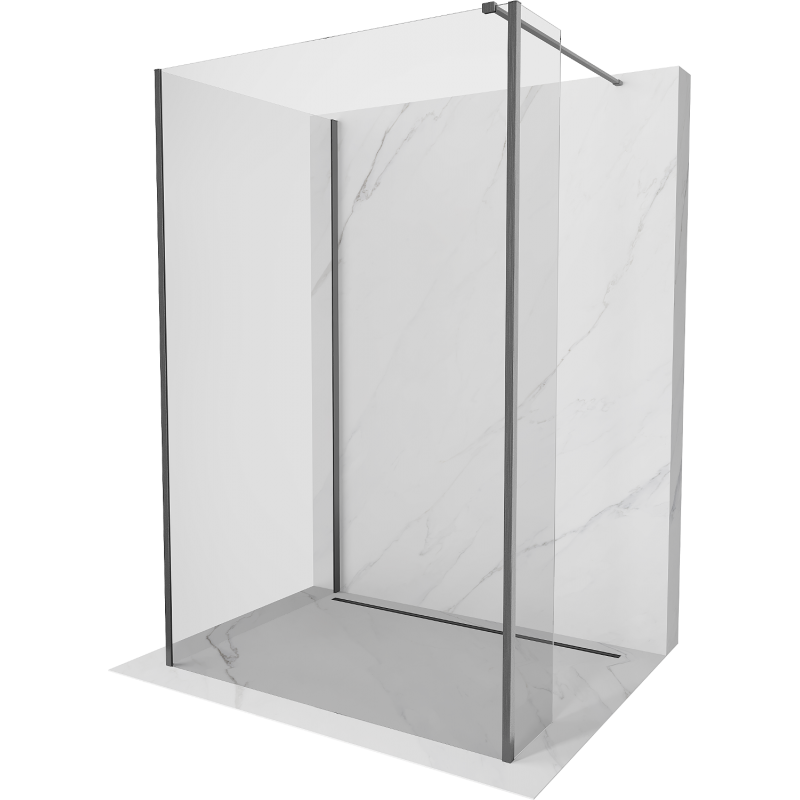 Mexen Kioto Walk-in zuhanyfal 90 x 85 x 30 cm, áttetsző, piszkos szürke - 800-090-085-221-66-00-030